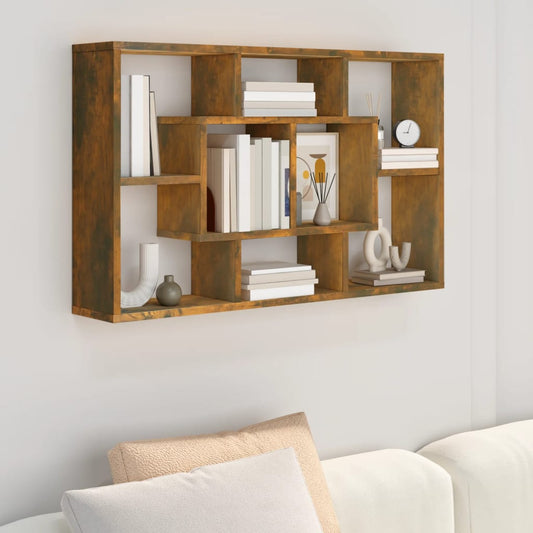 Mensola a Muro Rovere Fumo 85x16x52,5 cm in Legno Multistrato - homemem39