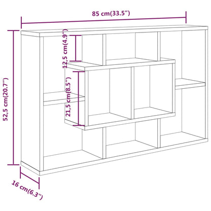 Mensola a Muro Grigio Sonoma 85x16x52,5 cm in Legno Multistrato - homemem39