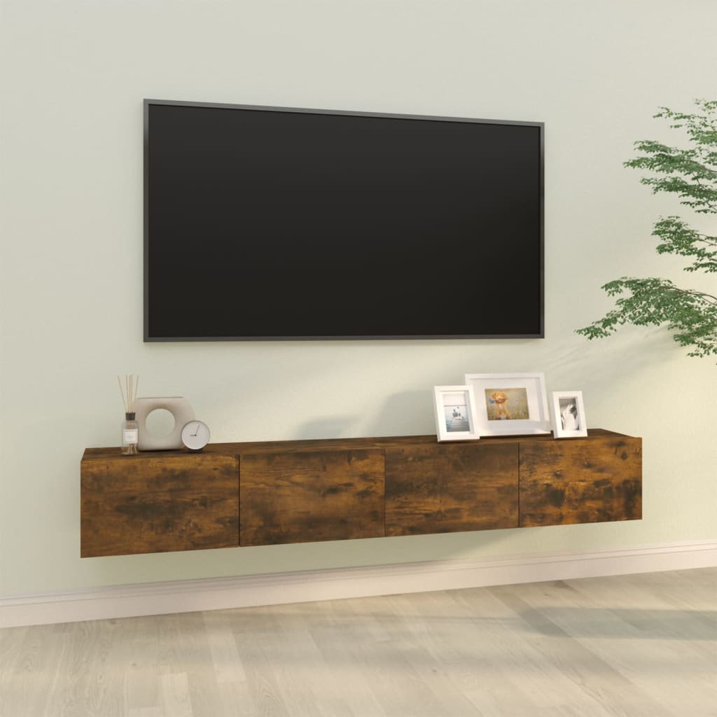 Mobili TV Parete 2pz Rovere Fumo 100x30x30 cm Legno Multistrato - homemem39