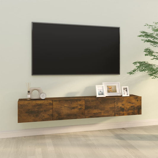 Mobili TV Parete 2pz Rovere Fumo 100x30x30 cm Legno Multistrato - homemem39