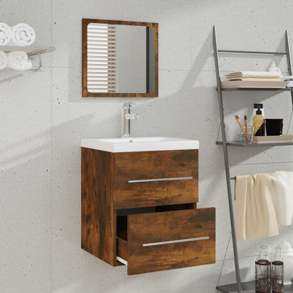 Mobile da Bagno con Specchio Rovere Fumo 41x38,5x48 cm - homemem39