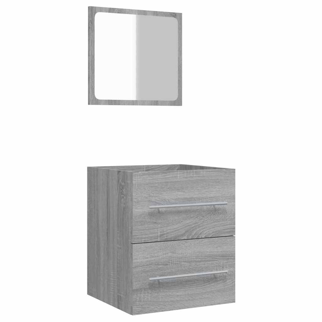 Mobile da Bagno con Specchio Grigio Sonoma 41x38,5x48 cm