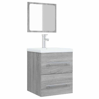 Mobile da Bagno con Specchio Grigio Sonoma 41x38,5x48 cm