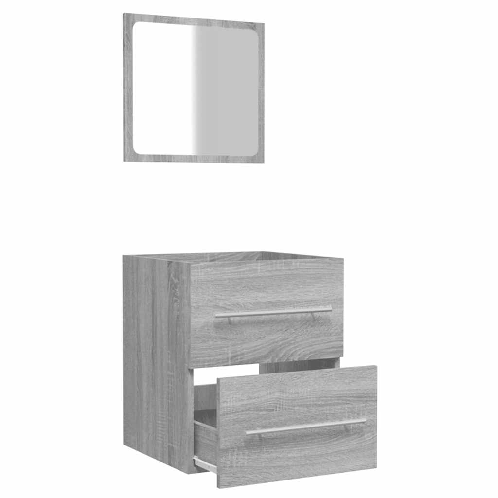 Mobile da Bagno con Specchio Grigio Sonoma 41x38,5x48 cm | homemem39
