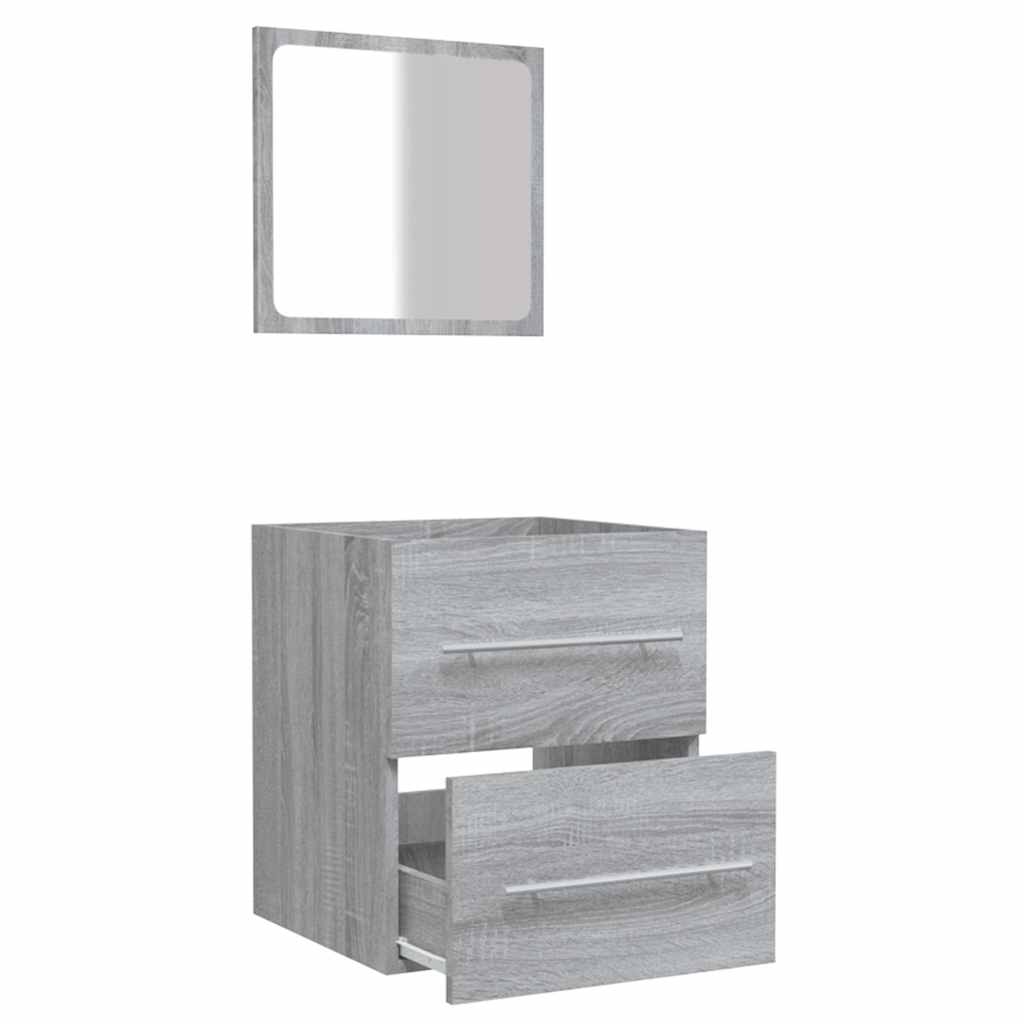 Mobile da Bagno con Specchio Grigio Sonoma 41x38,5x48 cm