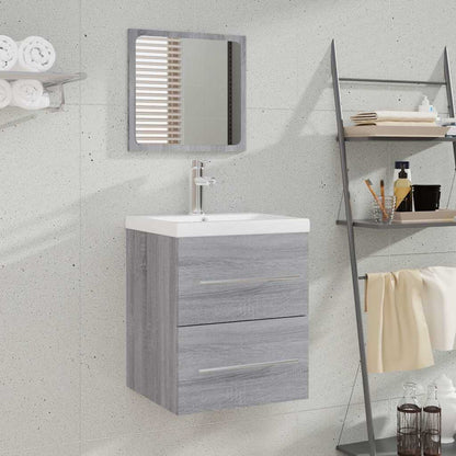 Mobile da Bagno con Specchio Grigio Sonoma 41x38,5x48 cm