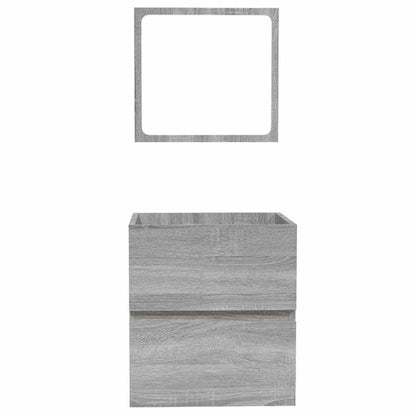 Mobile da Bagno con Specchio Grigio Sonoma in Legno Multistrato