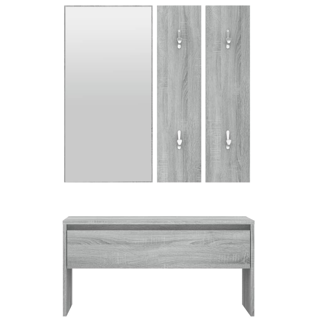 Set di Mobili da Corridoio Grigio Sonoma in Legno Multistrato - homemem39