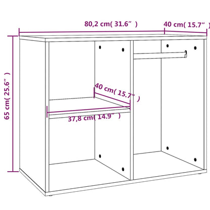 Armadietto Cosmetici Rovere Fumo 80x40x65 cm Legno Multistrato - homemem39