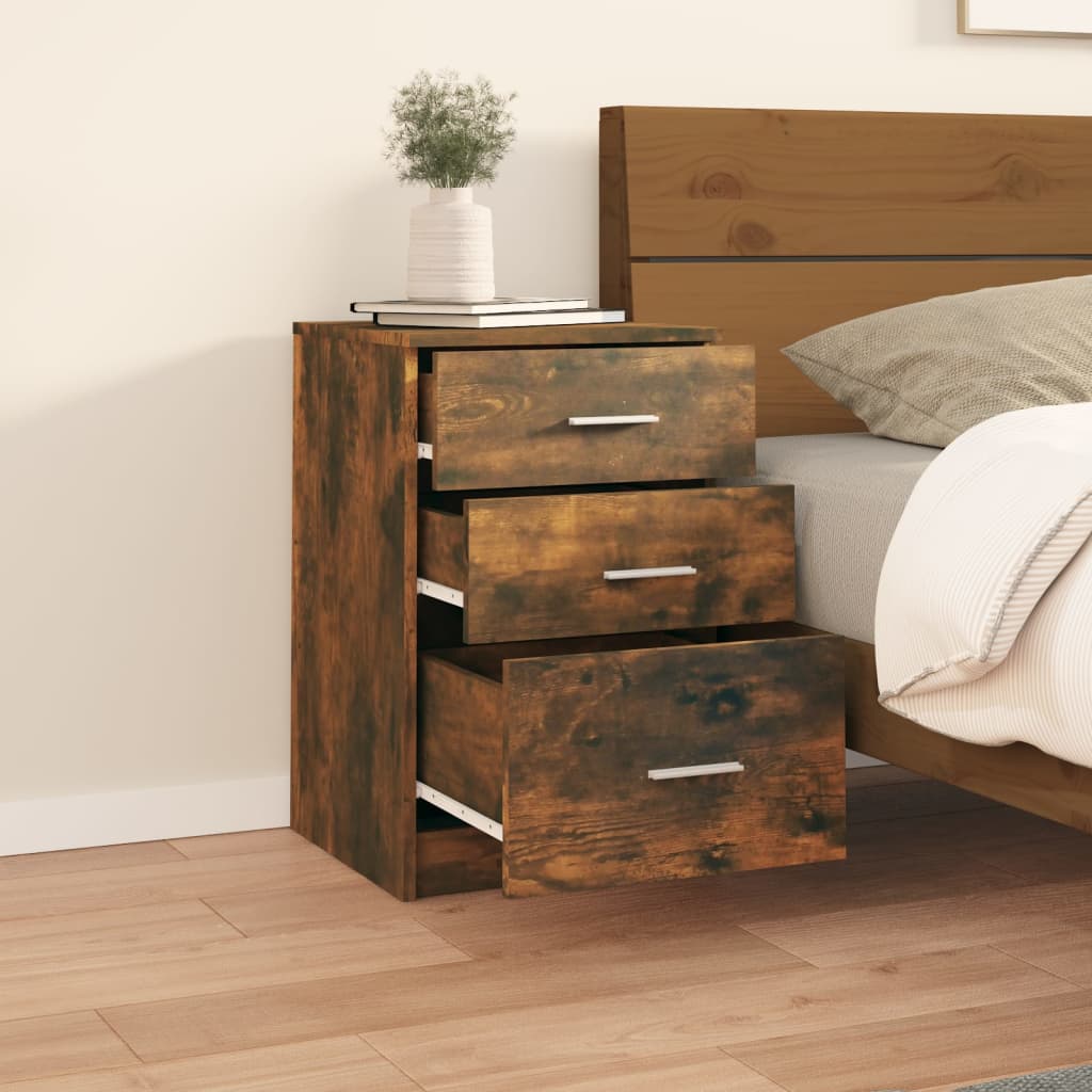 Comodino Rovere Fumo 40x40x63 cm in Legno Multistrato - homemem39