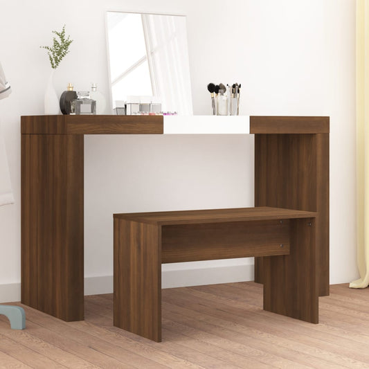 Sgabello da Toeletta Marrone Fumo 70x35x45 cm Legno Multistrato - homemem39