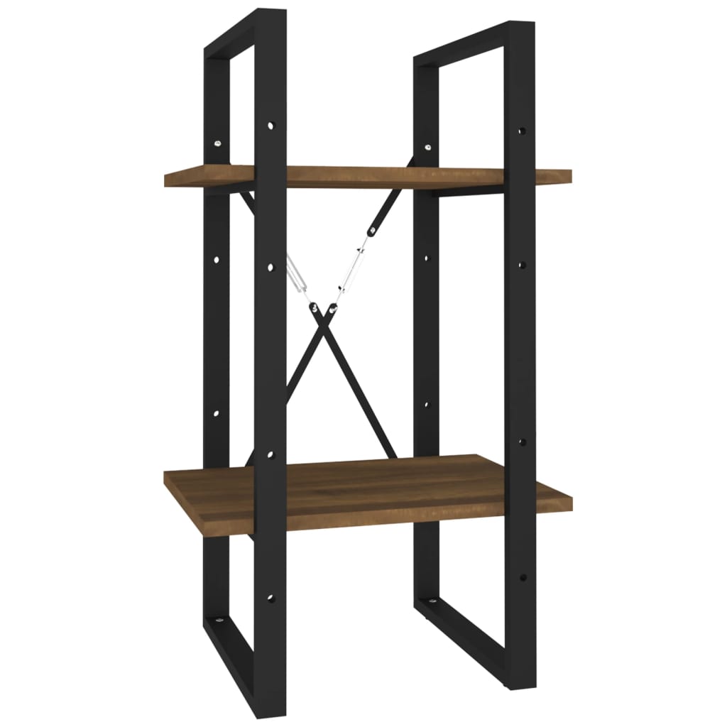 Libreria 2 Ripiani Rovere Marrone 40x30x70 cm Legno Multistrato | homemem39