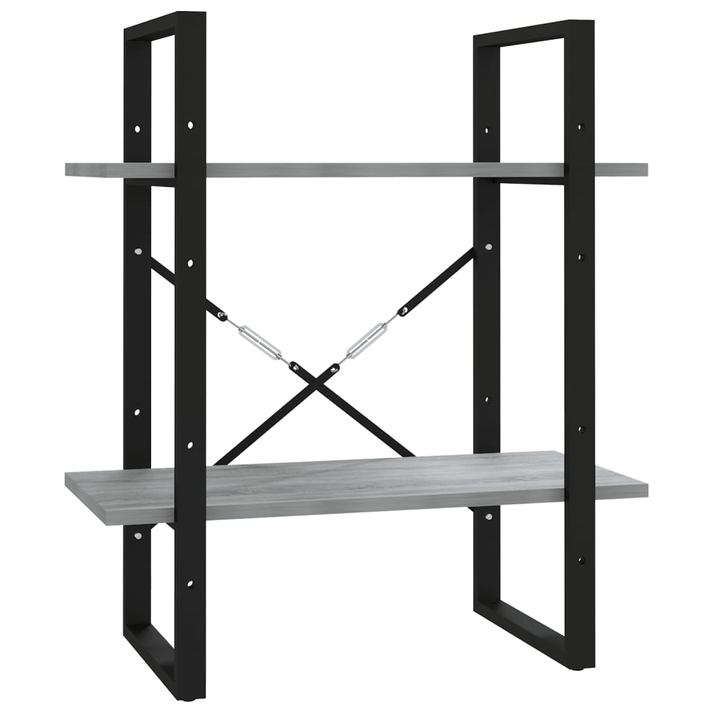 Libreria a 2 Ripiani Grigio Sonoma 60x30x70cm Legno Multistrato | homemem39