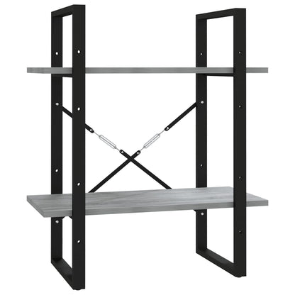 Libreria a 2 Ripiani Grigio Sonoma 60x30x70cm Legno Multistrato | homemem39