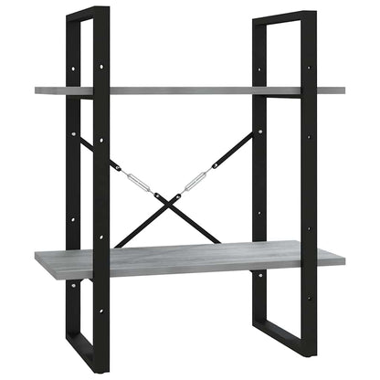 Libreria a 2 Ripiani Grigio Sonoma 60x30x70cm Legno Multistrato