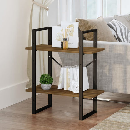 Libreria 2 ripiani Rovere Marrone 60x30x70 cm Legno Multistrato - homemem39