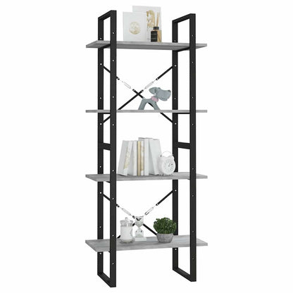 Libreria 4 Ripiani Grigio Sonoma 60x30x140 cm Legno Multistrato