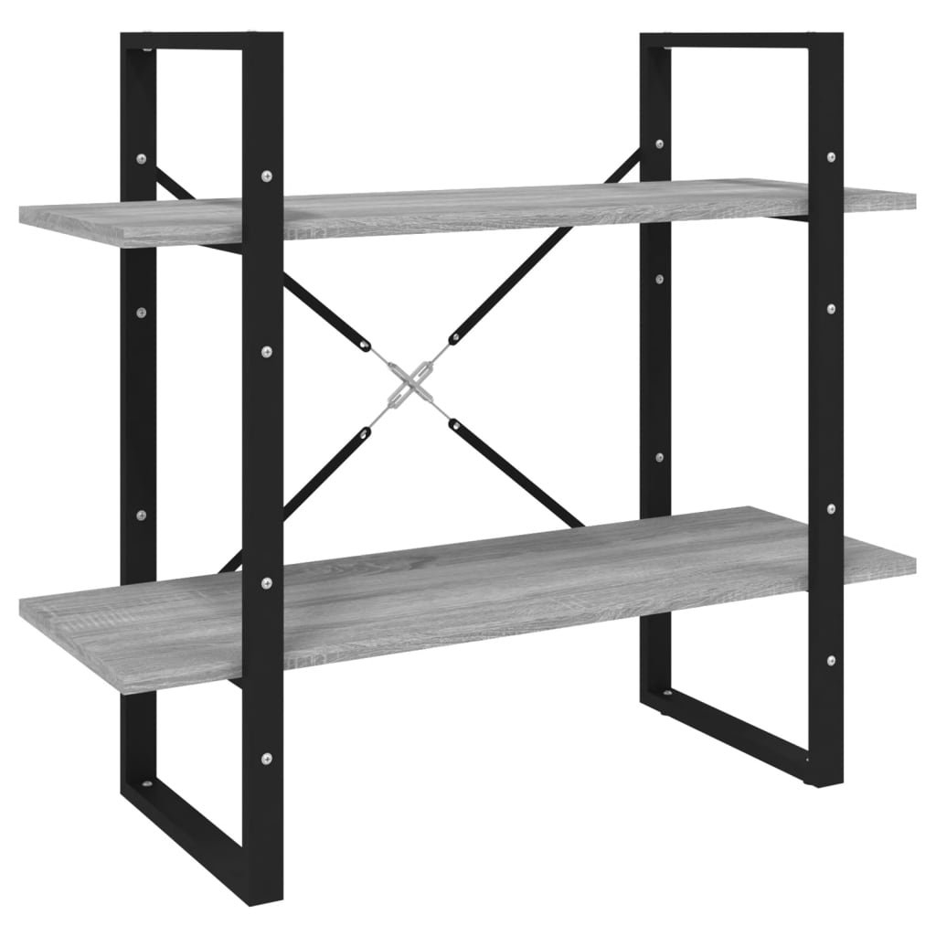 Libreria a 2 Ripiani Grigio Sonoma 80x30x70cm Legno Multistrato | homemem39
