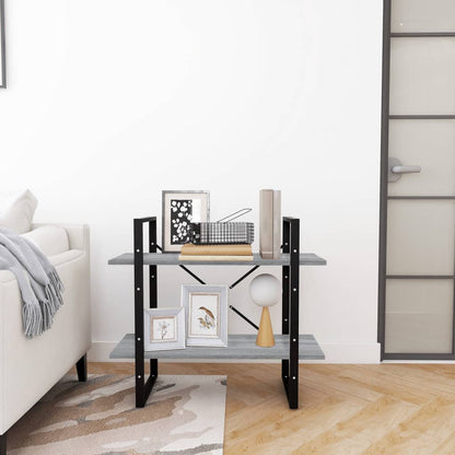 Libreria a 2 Ripiani Grigio Sonoma 80x30x70cm Legno Multistrato | homemem39