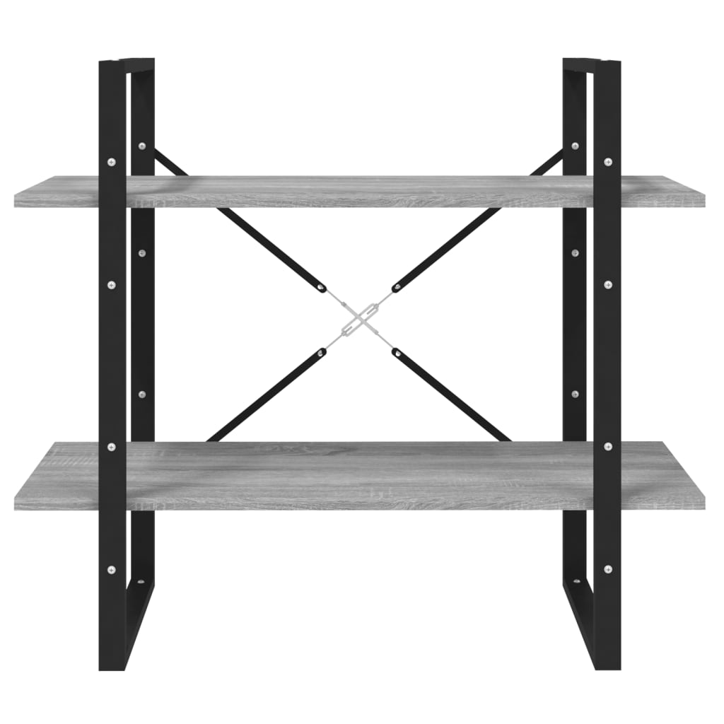 Libreria a 2 Ripiani Grigio Sonoma 80x30x70cm Legno Multistrato | homemem39