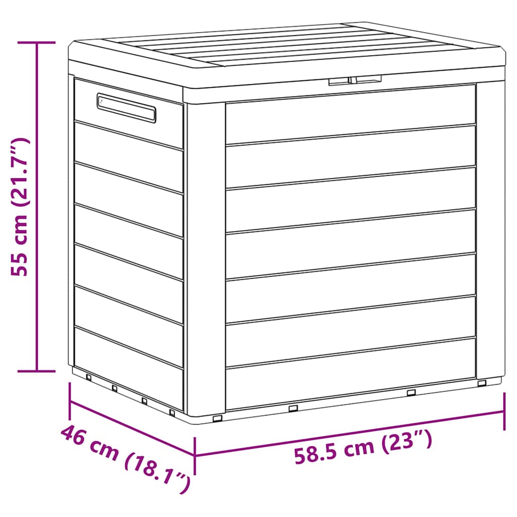 Baule da Giardino Marrone 58,5x46x55 cm in Polipropilene - homemem39