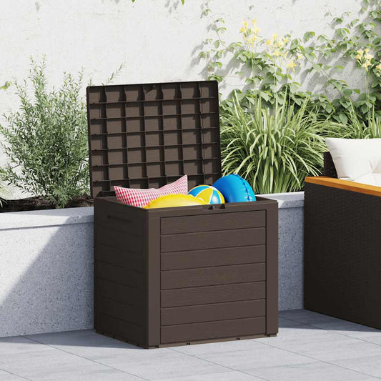Baule da Giardino Marrone 58,5x46x55 cm in Polipropilene - homemem39