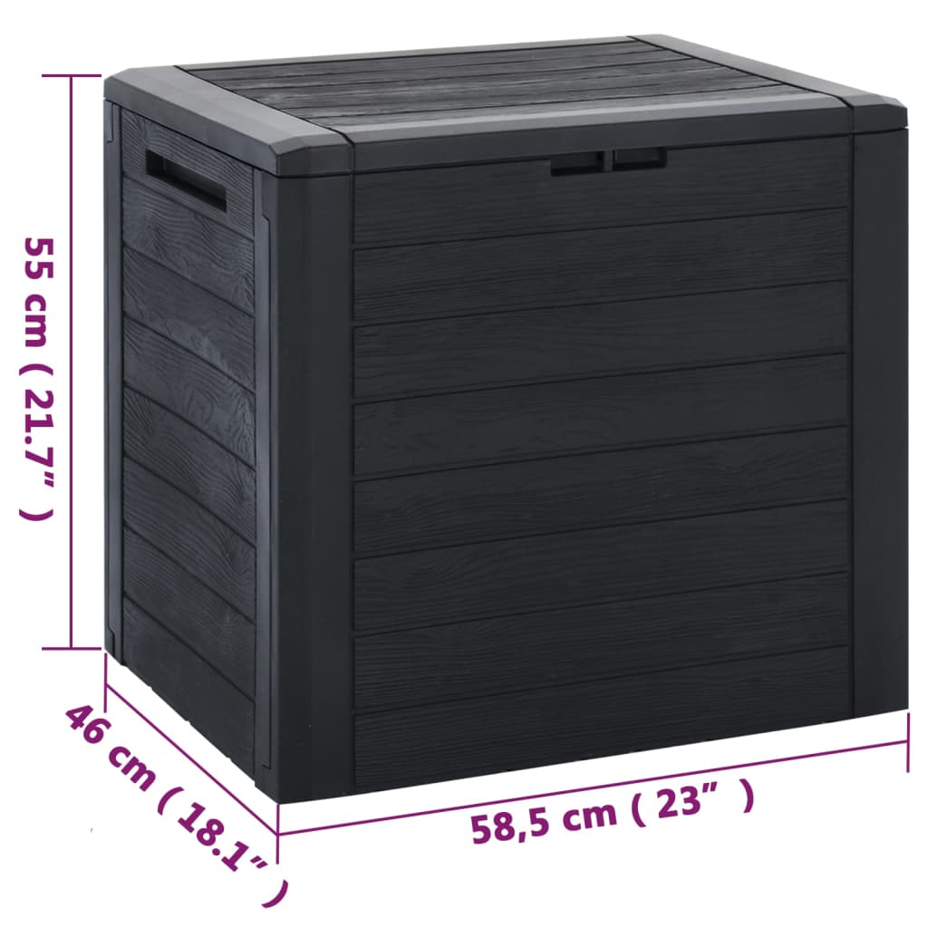 Baule da Giardino Antracite 58,5x46x55 cm in Polipropilene - homemem39
