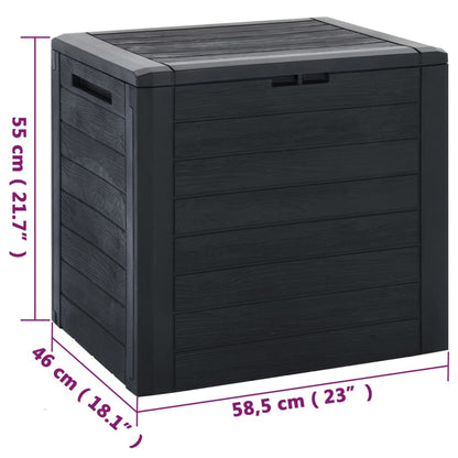 Baule da Giardino Antracite 58,5x46x55 cm in Polipropilene - homemem39