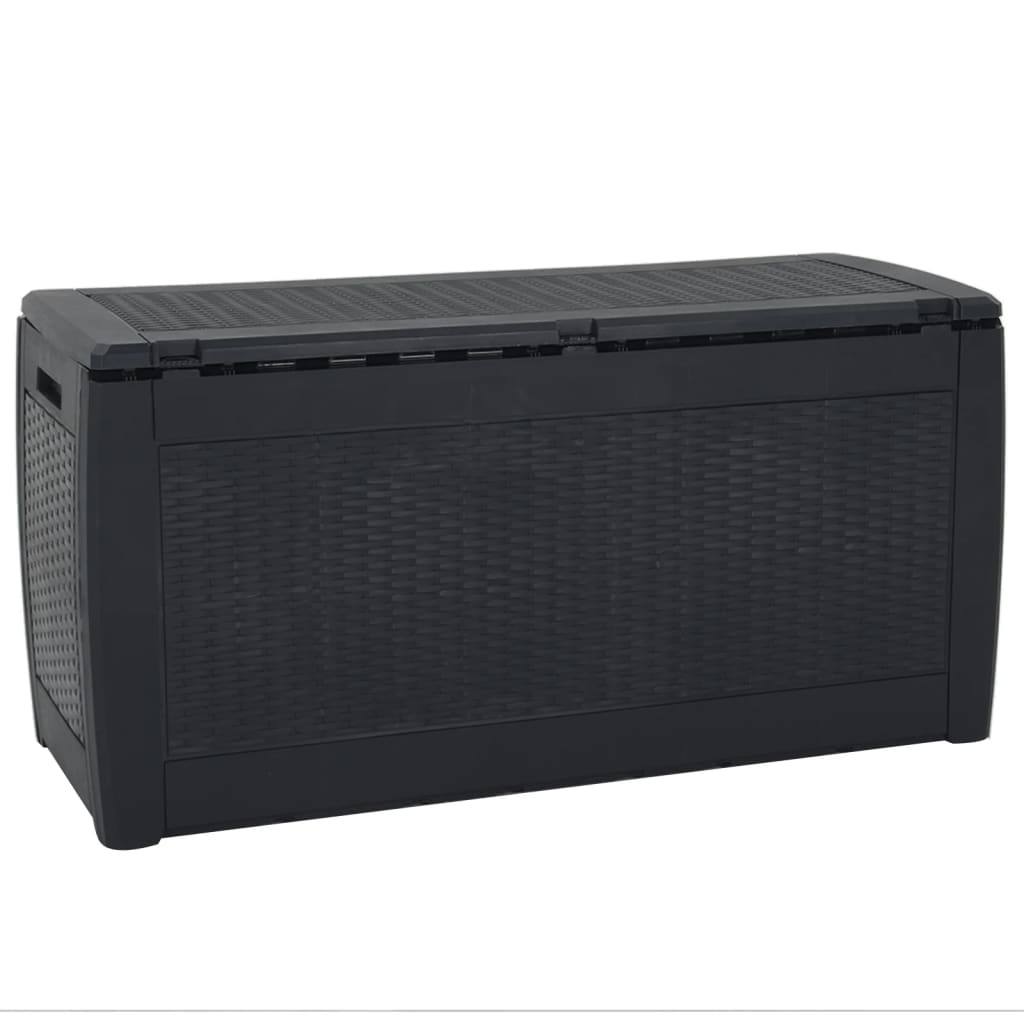 Baule da Giardino Antracite 119x48x60 cm in Polipropilene - homemem39
