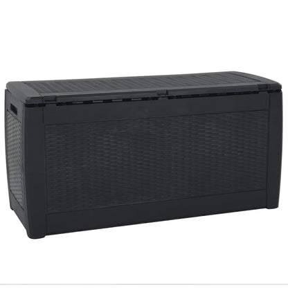 Baule da Giardino Antracite 119x48x60 cm in Polipropilene - homemem39