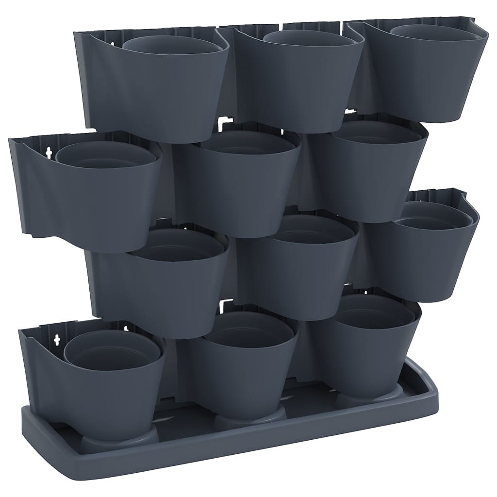 Set per Piante Giardino Verticale 12 pz Antracite Polipropilene | homemem39