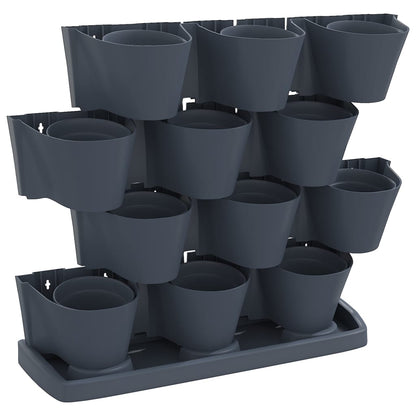 Set per Piante Giardino Verticale 12 pz Antracite Polipropilene | homemem39