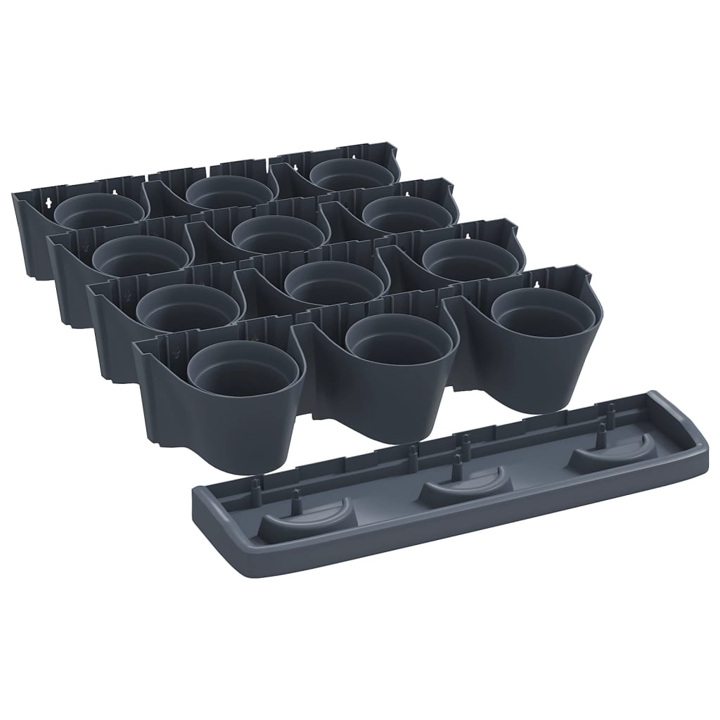 Set per Piante Giardino Verticale 12 pz Antracite Polipropilene | homemem39