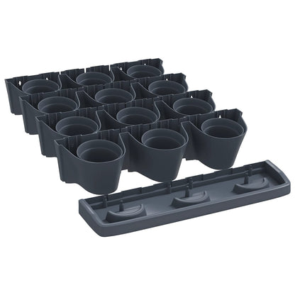 Set per Piante Giardino Verticale 12 pz Antracite Polipropilene | homemem39