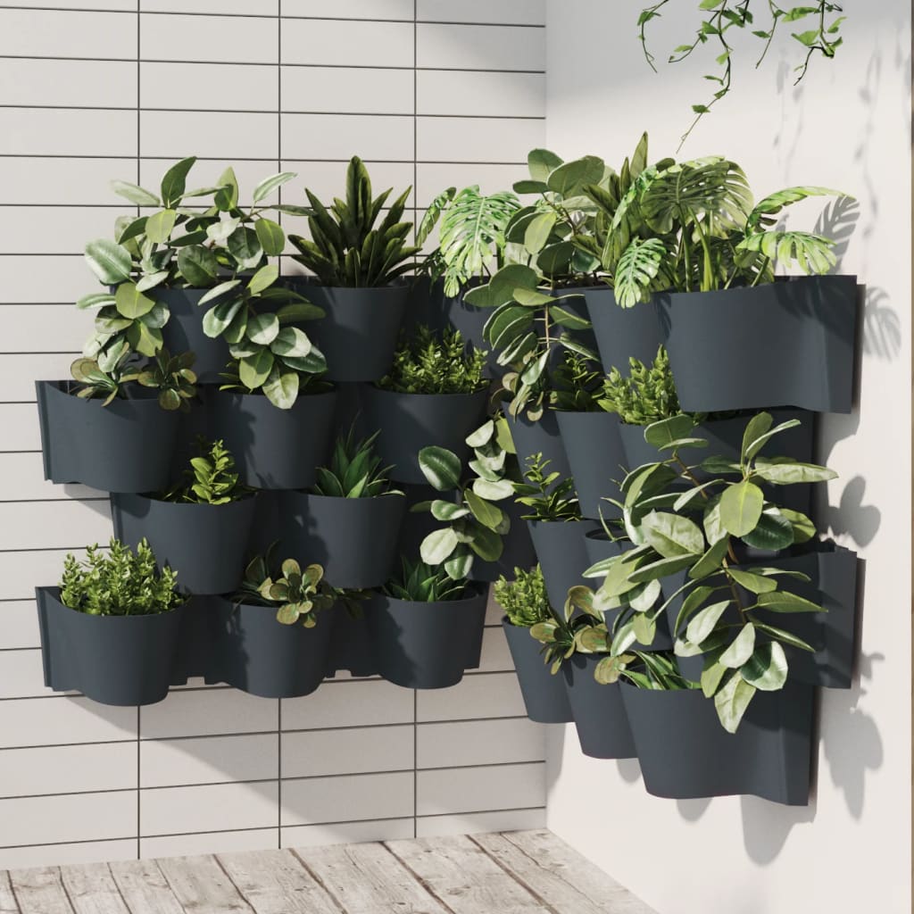 Set per Piante Giardino Verticale 12 pz Antracite Polipropilene | homemem39