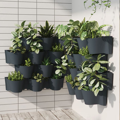 Set per Piante Giardino Verticale 12 pz Antracite Polipropilene | homemem39