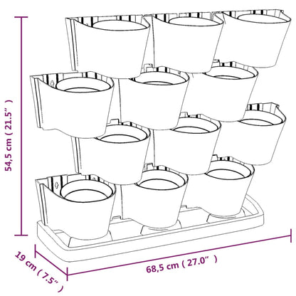 Set per Piante Giardino Verticale 12 pz Antracite Polipropilene | homemem39