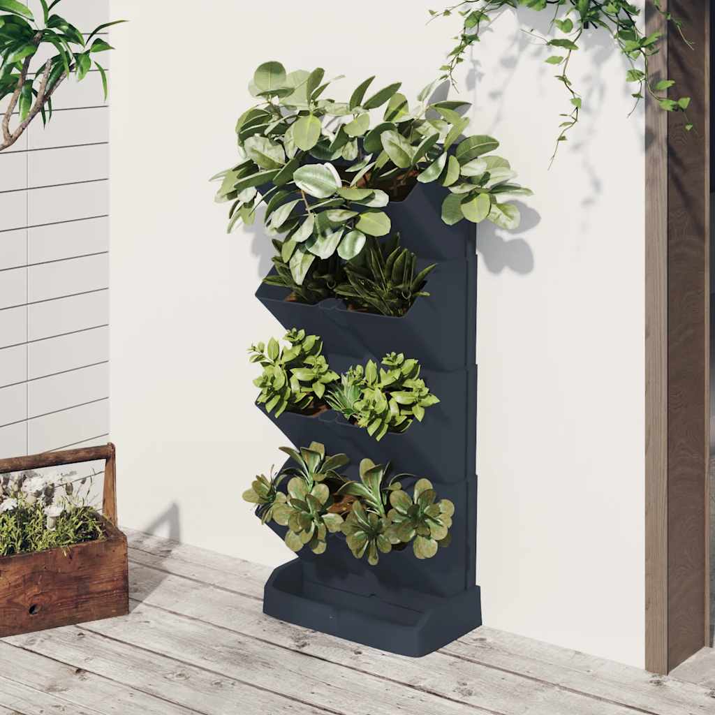Set per Piante Giardino Verticale 4 pz Antracite Polipropilene | homemem39