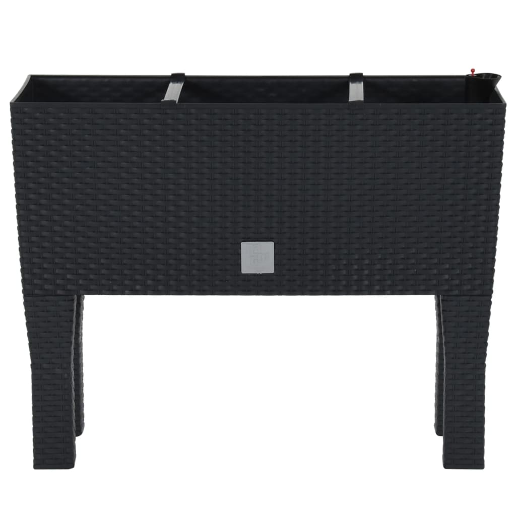 Fioriera Rialzata da Giardino Antracite 60x25x46cm in Rattan PP | homemem39
