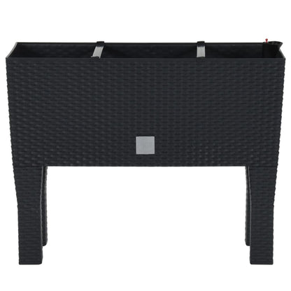 Fioriera Rialzata da Giardino Antracite 60x25x46cm in Rattan PP | homemem39