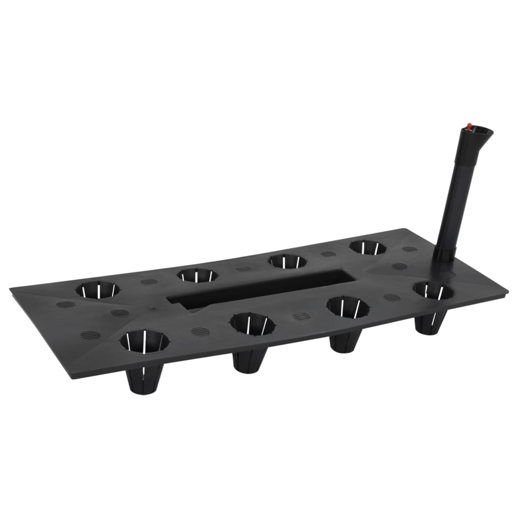 Fioriera Rialzata da Giardino Antracite 60x25x46cm in Rattan PP | homemem39