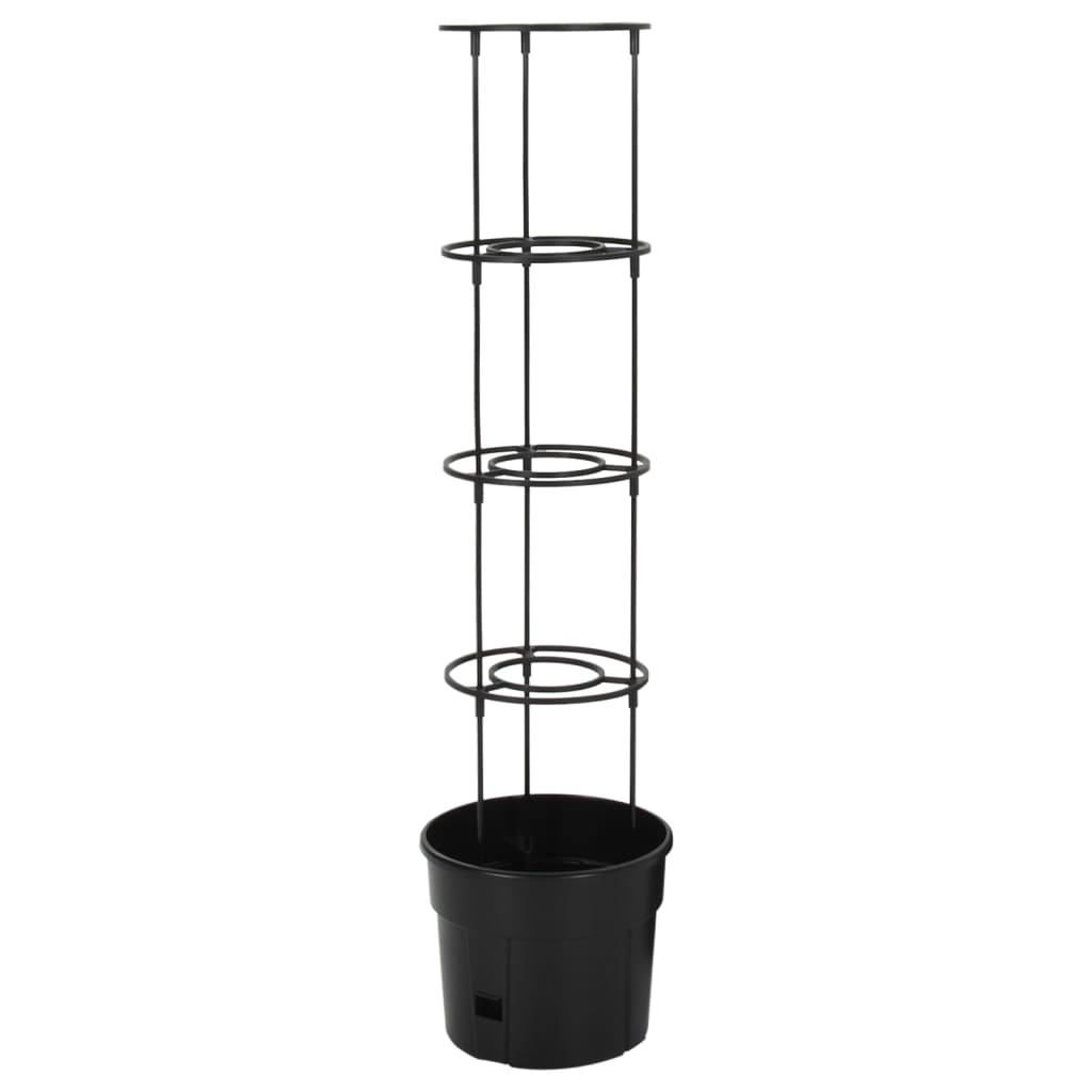 Vaso a Torre per Pomodori Antracite Ø29,5x115 cm Polipropilene - homemem39