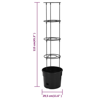 Vaso a Torre per Pomodori Antracite Ø29,5x115 cm Polipropilene - homemem39