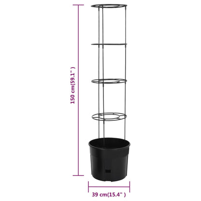 Vaso a Torre per Pomodori Antracite Ø39x150 cm Polipropilene | homemem39