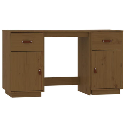Scrivania con Armadietti ambra 135x50x75cm Legno Massello Pino - homemem39