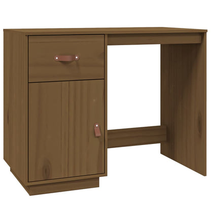 Scrivania con Armadietti ambra 135x50x75cm Legno Massello Pino - homemem39
