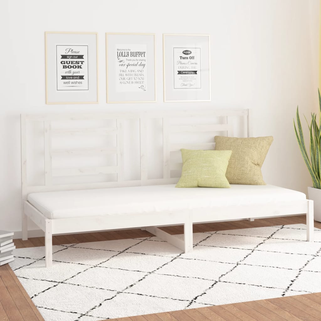 Dormeuse senza Materasso Bianca 90x200 cm Legno Massello Pino | homemem39