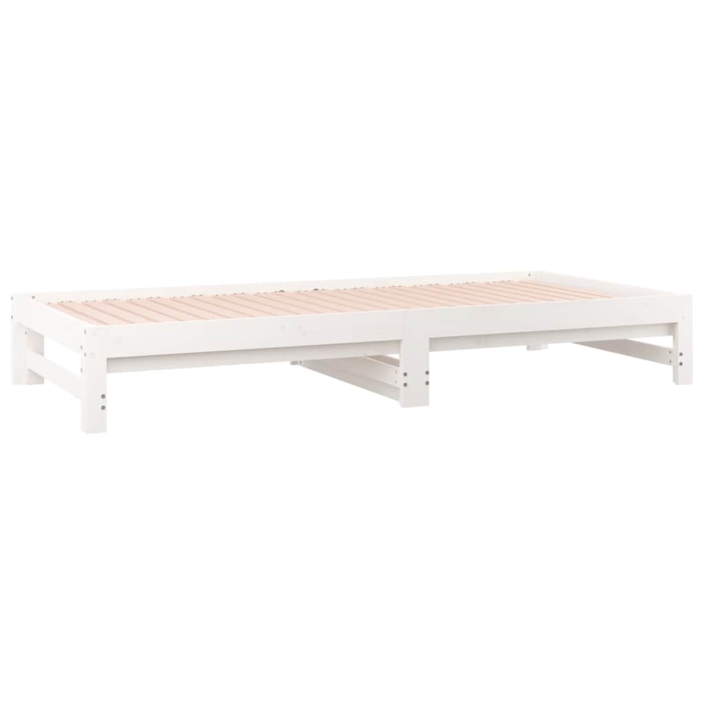 Dormeuse Estraibile Bianca 2x(90x200) cm Legno Massello di Pino | homemem39