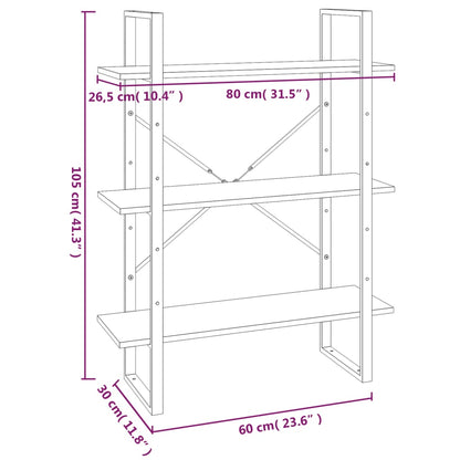 Libreria 5 Ripiani Grigio Sonoma 80x30x175 cm Legno Multistrato | homemem39