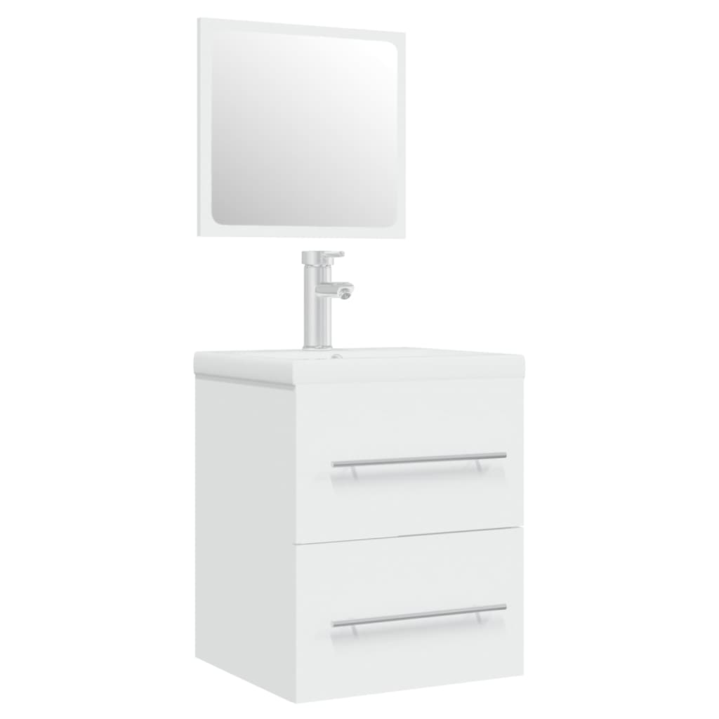 Mobile Bagno con Lavabo Integrato Bianco in Legno Multistrato | homemem39